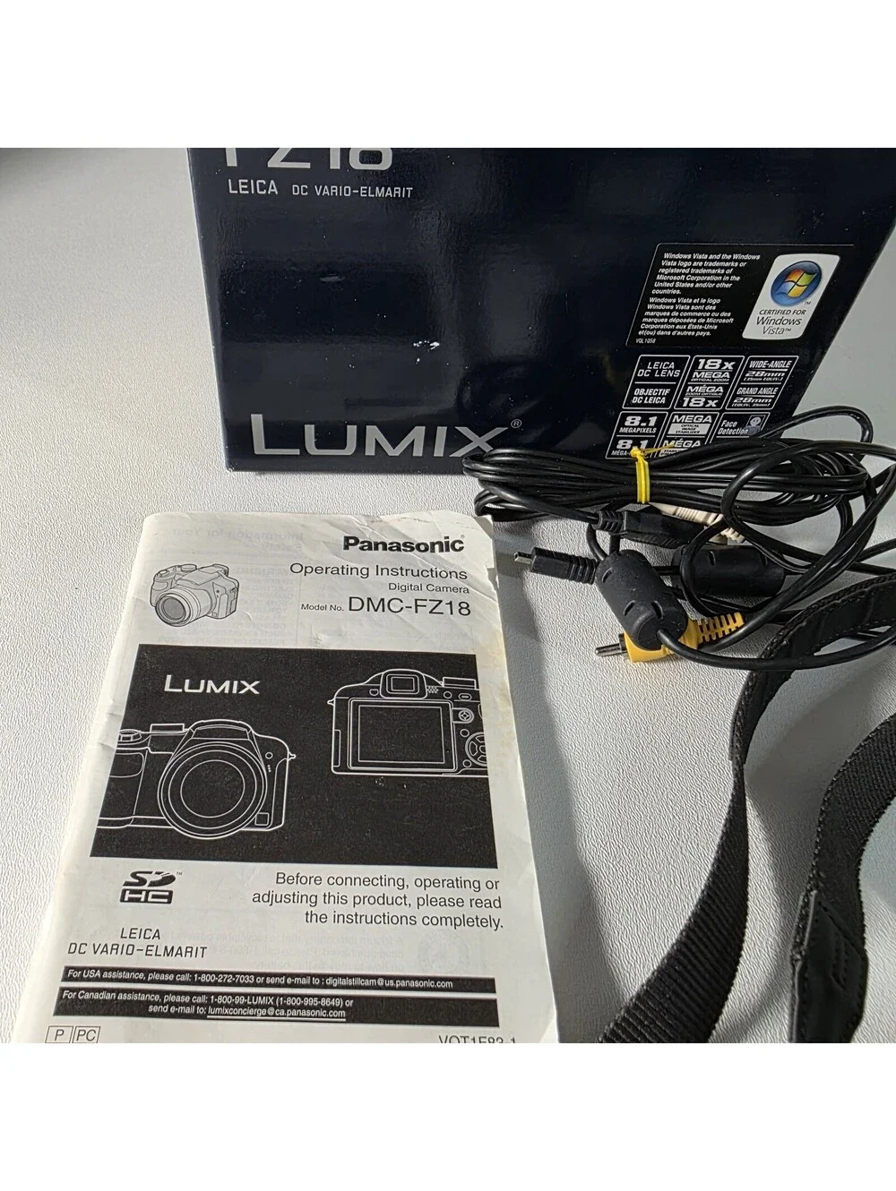 Panasonic Lumix DMC-FZ18 Digital Camera DC Vario-Elmarit Lens 18x Leica Bundle